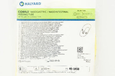 Halyard 40-1438 Corflo Nasogastric/Nasointestinal Feeding Tube 8Fr x 109cm